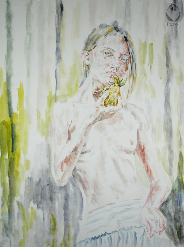 oil on paper - olio su carta di Piro